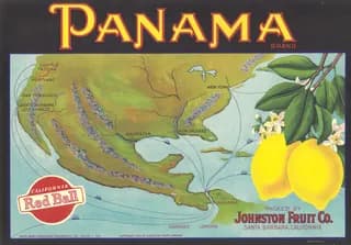 Panama, citrus crate label, lemons, Santa Barbara, California, 1931