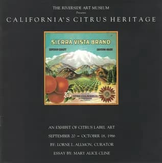 Sierra Vista Brand, citrus crate label, oranges, Riverside, California, 1940-1950